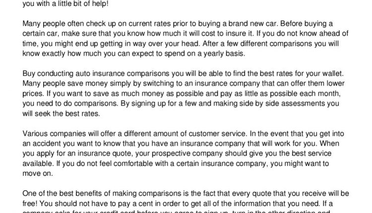 Do a comparison of Car Insurance For your Benefit